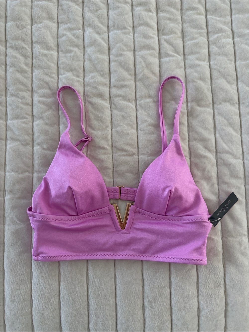 Victoria's Secret Pink Bralette with Gold V Accent hardware